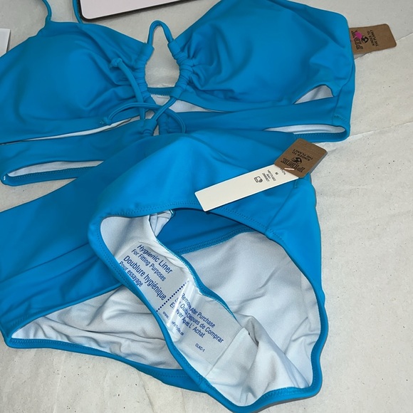 (M) 2pcs Swim Victoria’s Secret PINK Bikini Top High Waist Bottom Set - Picture 13 of 16